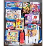 Large quantity of Fisher Price toys, board games & similar