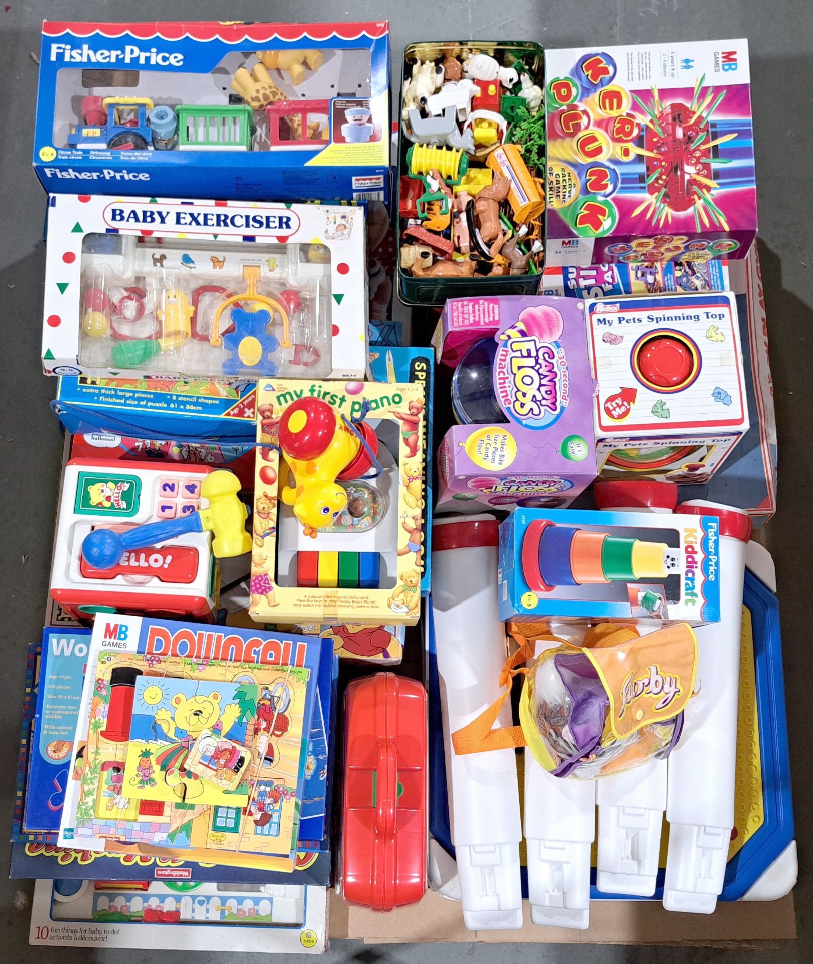Large quantity of Fisher Price toys, board games & similar