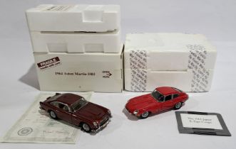 Franklin Mint & similar, 1961 Jaguar E-Type Coupe & 1964 Aston Martin DBS