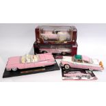 Road Signature & similar 1:18 scale, Pink Cadillacs, a boxed & unboxed group