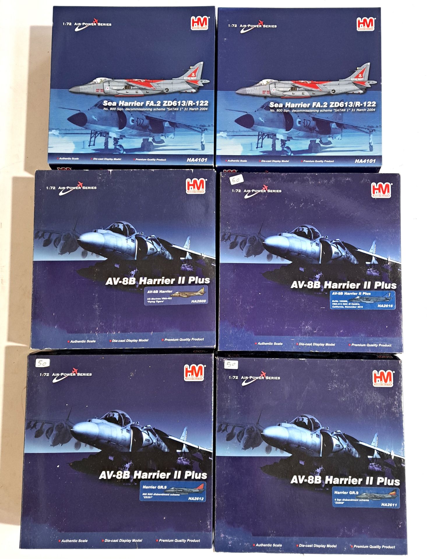 HM Hobby Master, a boxed 1/72 scale Military Aircraft  "Harrier" group