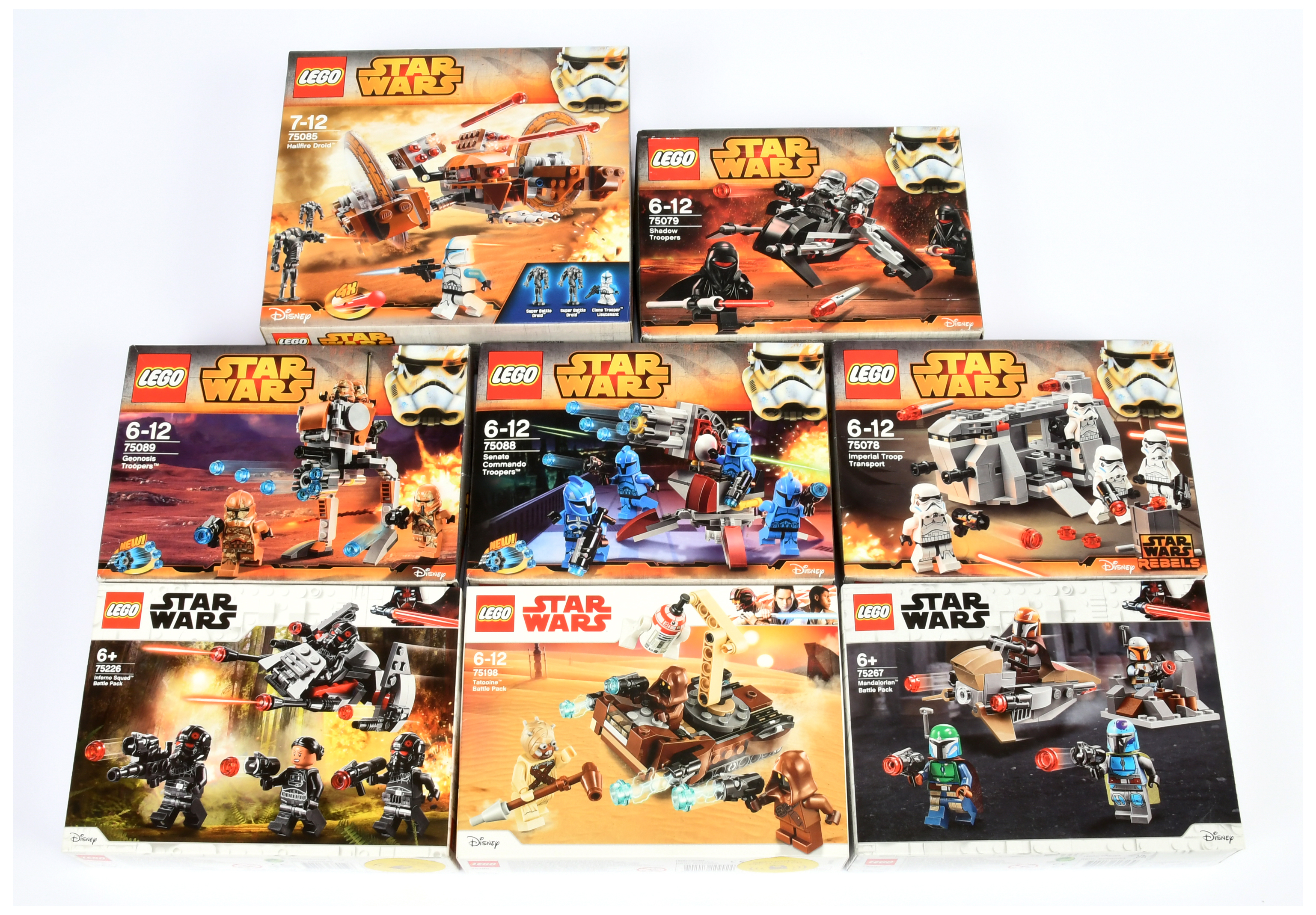 Lego Star Wars Group to include 75085 Hailfire Droid;  65267 Mandalorian Battle Pack; 75088 Senat...