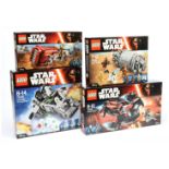 Lego Star Wars Group (1) 75100 First Order Snowspeeder (2) 75145 Eclispe Fighter (3) 75136 Droid ...