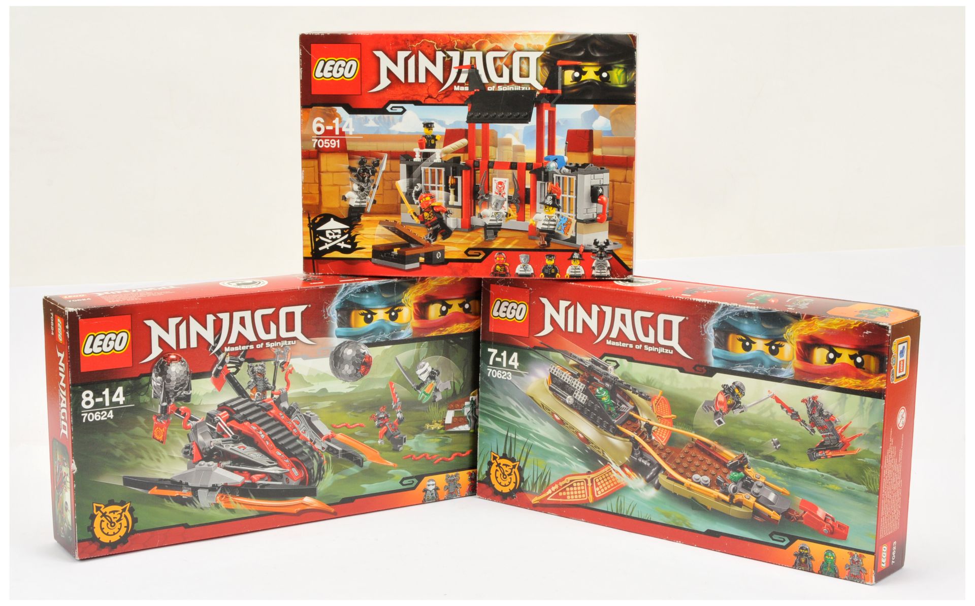 Lego Ninjago - Masters of Spinjitzu group to include (1) 70591 Kryptarium Prison, (2) 70623 Desti...