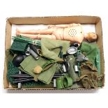 Palitoy Action Man vintage, unboxed group to include undressed figure plus various accessories in...