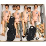 Palitoy Action Man a group of vintage 'Atomic Man' body parts and accessories including 1 complet...