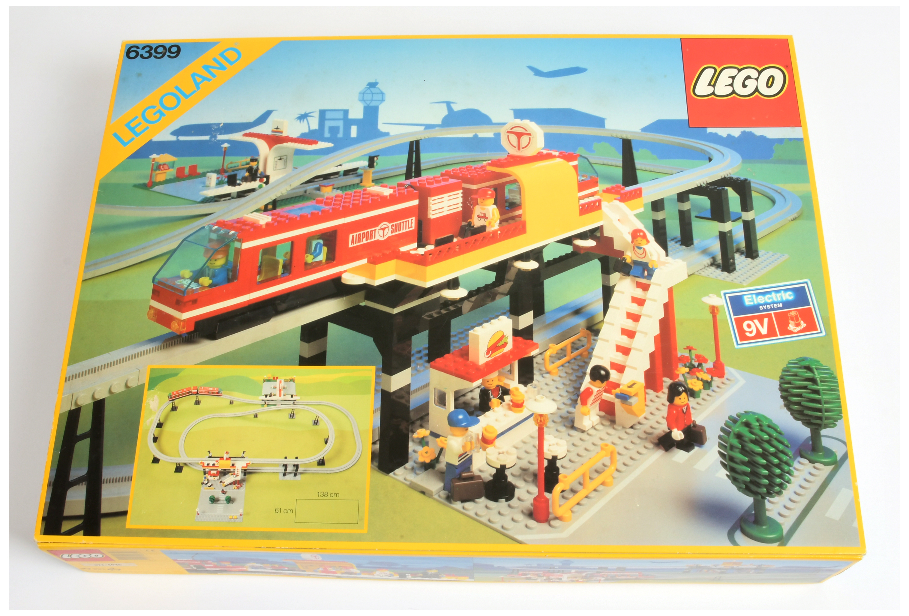 Lego 6399 Legoland Airport Shuttle 9v Monorail 1990, with ioriginal instructions, some parts buil...