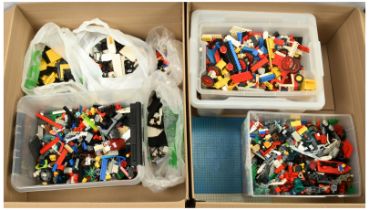 Lego a selction of loose parts & baseplates including Classic Police & Fire - instructions for 63...