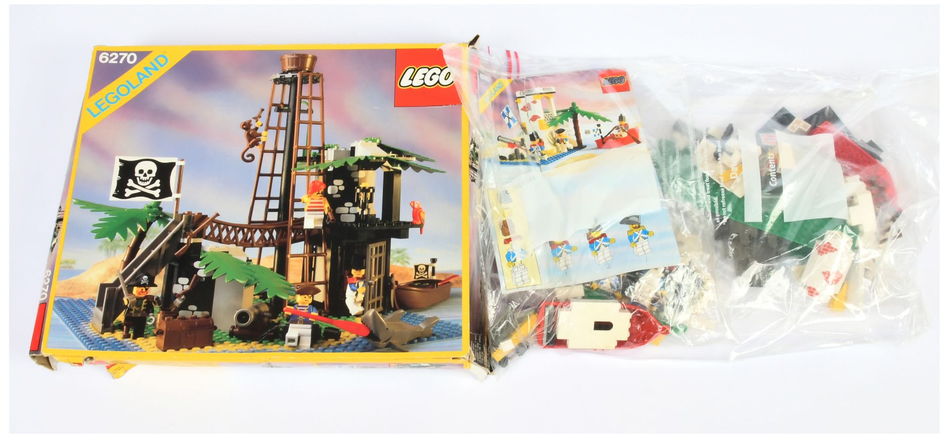 Lego Pirates group (1) 6270 Forbidden Island - loose pieces in bags with instruction book, Good P...