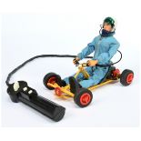 Palitoy Action Man vintage unboxed Go Kart with control hand set (not tested) and dressed flock h...