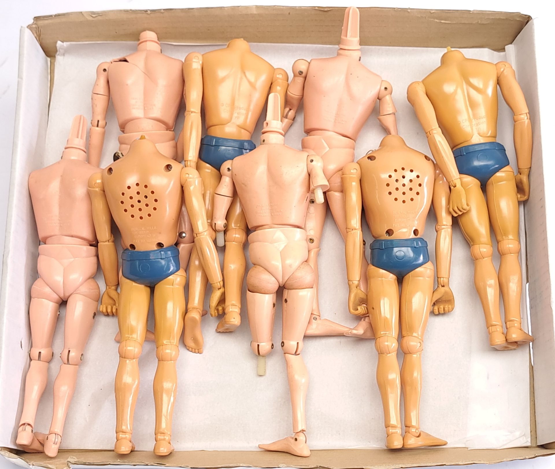 Palitoy Action Man Vintage an unboxed group of Figures / Undressed - all are missing heads, some ...