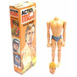 Palitoy Action Man vintage Basic Figure, flock hair, Eagle-Eyes, gripping hands, head is detached...
