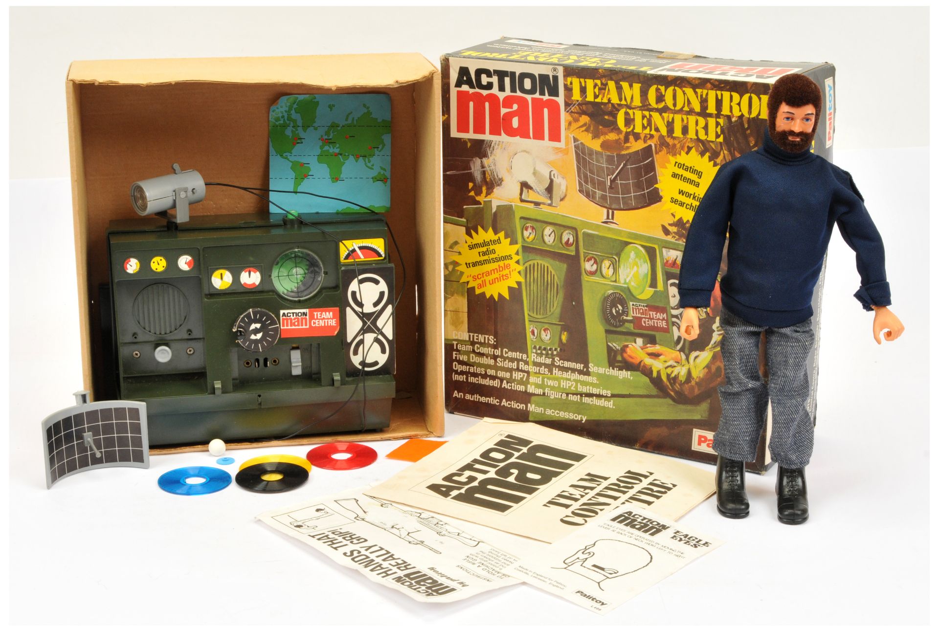 Palitoy Action Man Vintage pair (1) Team Control Centre 34733 - includes searchlight, headphones,...