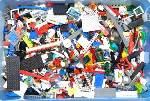 Lego a large unboxed quantity of loose items to include various colour parts, part built models, ...