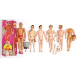 Palitoy Action Man vintage flock head figures/loose/undressed, a group which appear to be general...