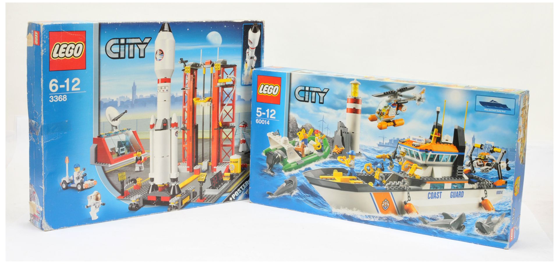 Lego boxed pair (1) City - 3368 Space Centre, (2) City - 60014 Coast Guard Patrol. Both are unche...