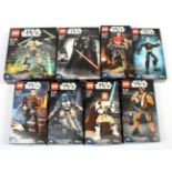 Lego Star Wars Buildable Figures x 8, includes 75110 Luke Skywalker, 75112 General Grievous, 7553...