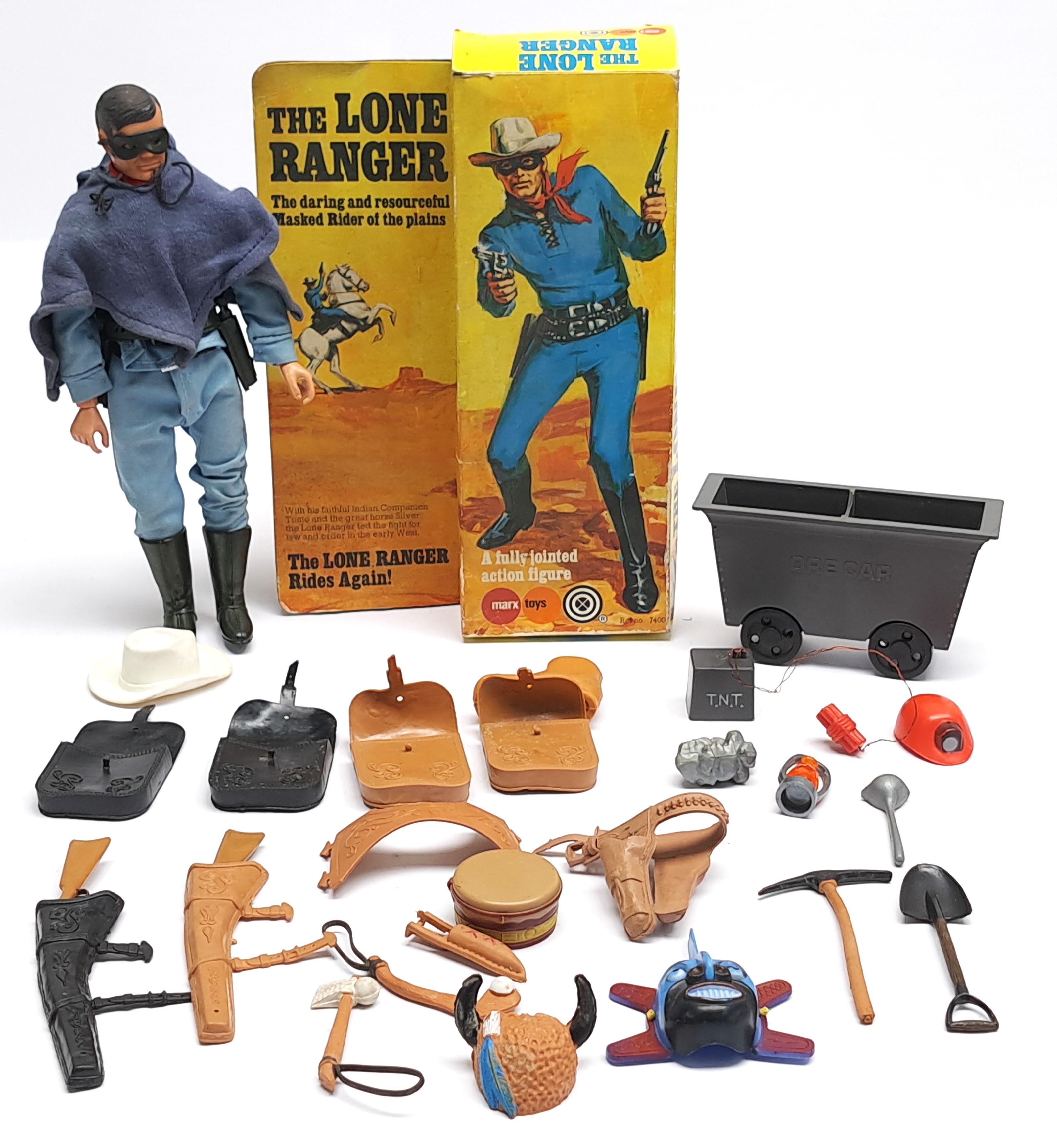 Marx Toys vintage 7400 The Lone Ranger Rides Again! The Lone Ranger 8" figure - Fair Plus to Good...