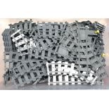 Lego a large quantity of grey plastic Railway Track - mostly plastic construction, modern era pow...