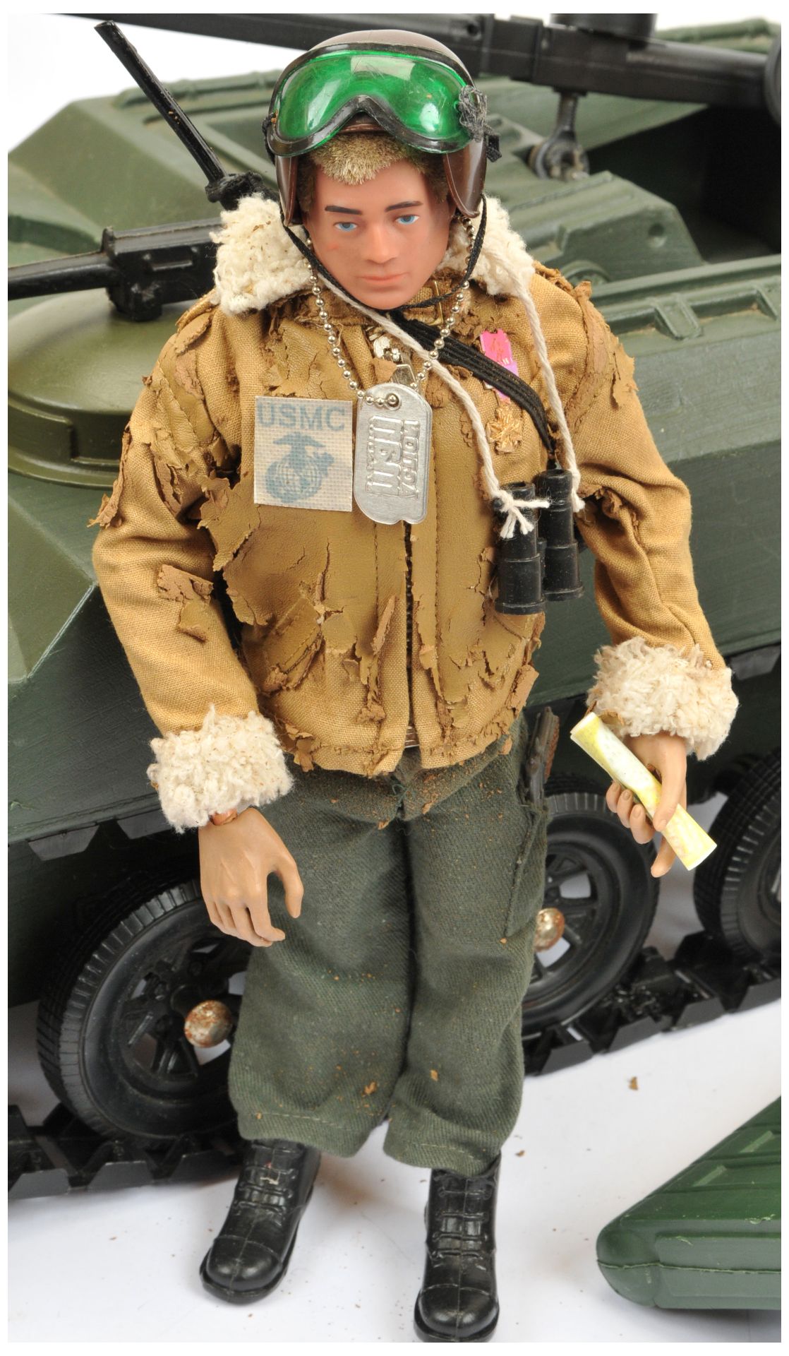 Palitoy Action Man Vintage pair includes (1) loose flock head figure dressed in USMC outfit - jac... - Image 2 of 2