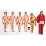 Palitoy Action Man vintage flock head figures/loose/undressed, a group which appear to be general...