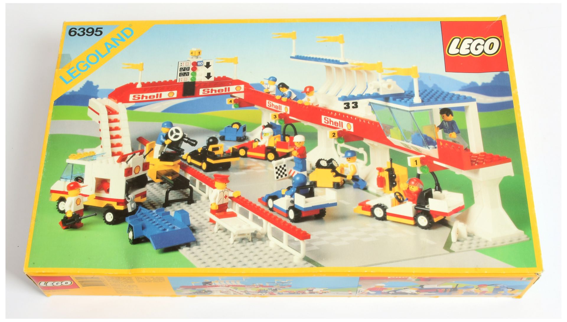 Lego 6395 Legoland Victory Lap Raceway1989, with ioriginal instructions, some parts built with Mi...