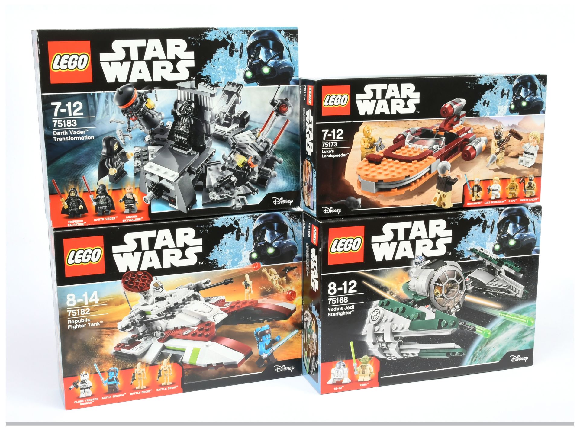 Lego Star Wars Group (1) 75183 Darth Vader Transformation (2) 75182 Republic Fighter Tank (3) 751...