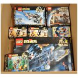 Lego Star Wars mixed boxed group to include 7150 Tie Fighter & Y-Wing; 7130 Snowspeeder; 7139 Ewo...