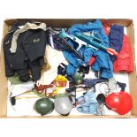 Palitoy Action Man vintage loose clothing/accessories to include guns, various part outfits, helm...