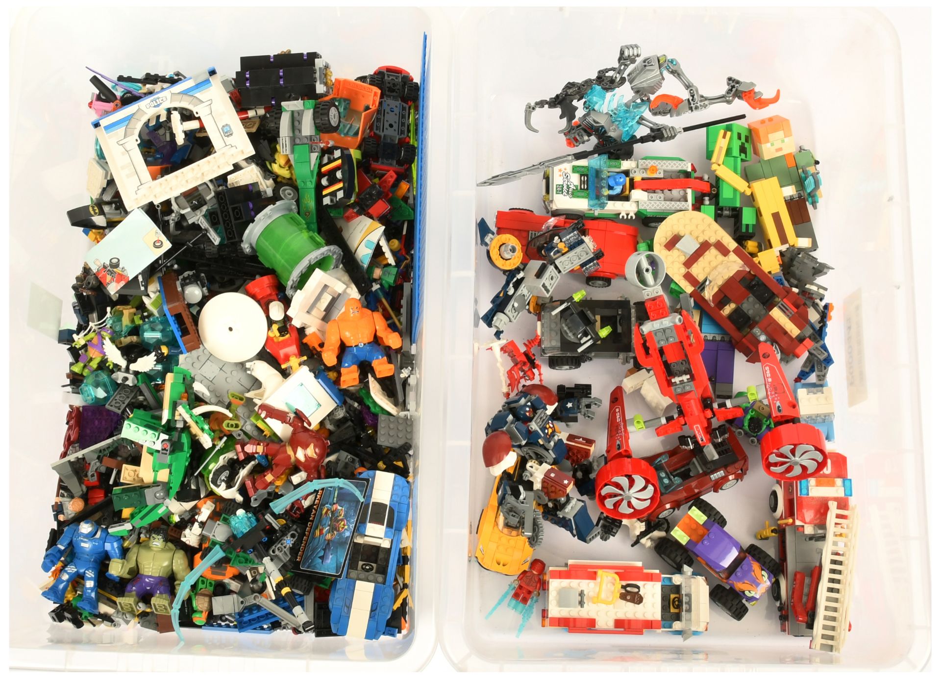 Lego mixed unboxed Quantity of Built models & Minifigures including Super Heroes; The Hulk, Ninja...