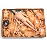 Palitoy Action Man a group of vintage figure body parts including hands, feet, arms, legs, torso'...