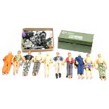 Hasbro modern Action Man, loose figures, part uniforms, weapons, ammo/kit storage box - not check...