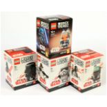 Lego Star Wars Brickheadz x 4 to include 40539 Ahsoka Tano, 41619 Darth Vader, 41620 Stormtrooper...