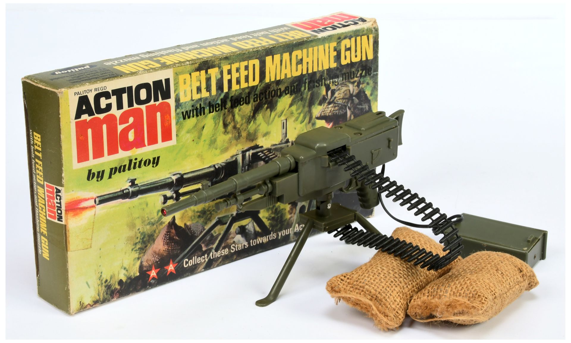 Palitoy Action Man vintage Belt Feed Machine Gun, not tested and not checked for completeness - G...