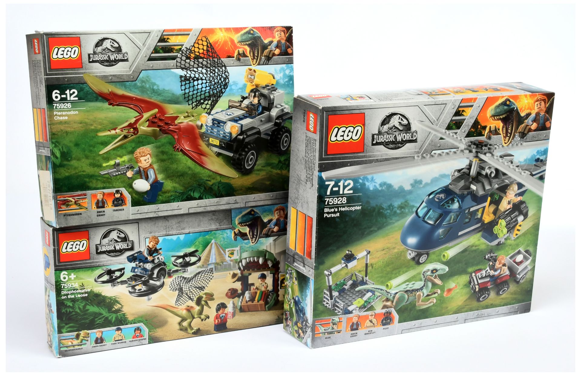 Lego Jurassic World Group (1) 75928 Blue's Helicopter Pursuit (2) 75926 Pteranodon Chase (3) 7593...