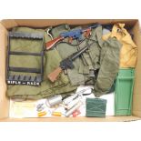 Palitoy Action Man vintage loose clothing/accessories to include guns, various part outfits, helm...