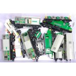 Lego Railway a mixed group of items including green and black Locomotive & & similar rolling stoc...
