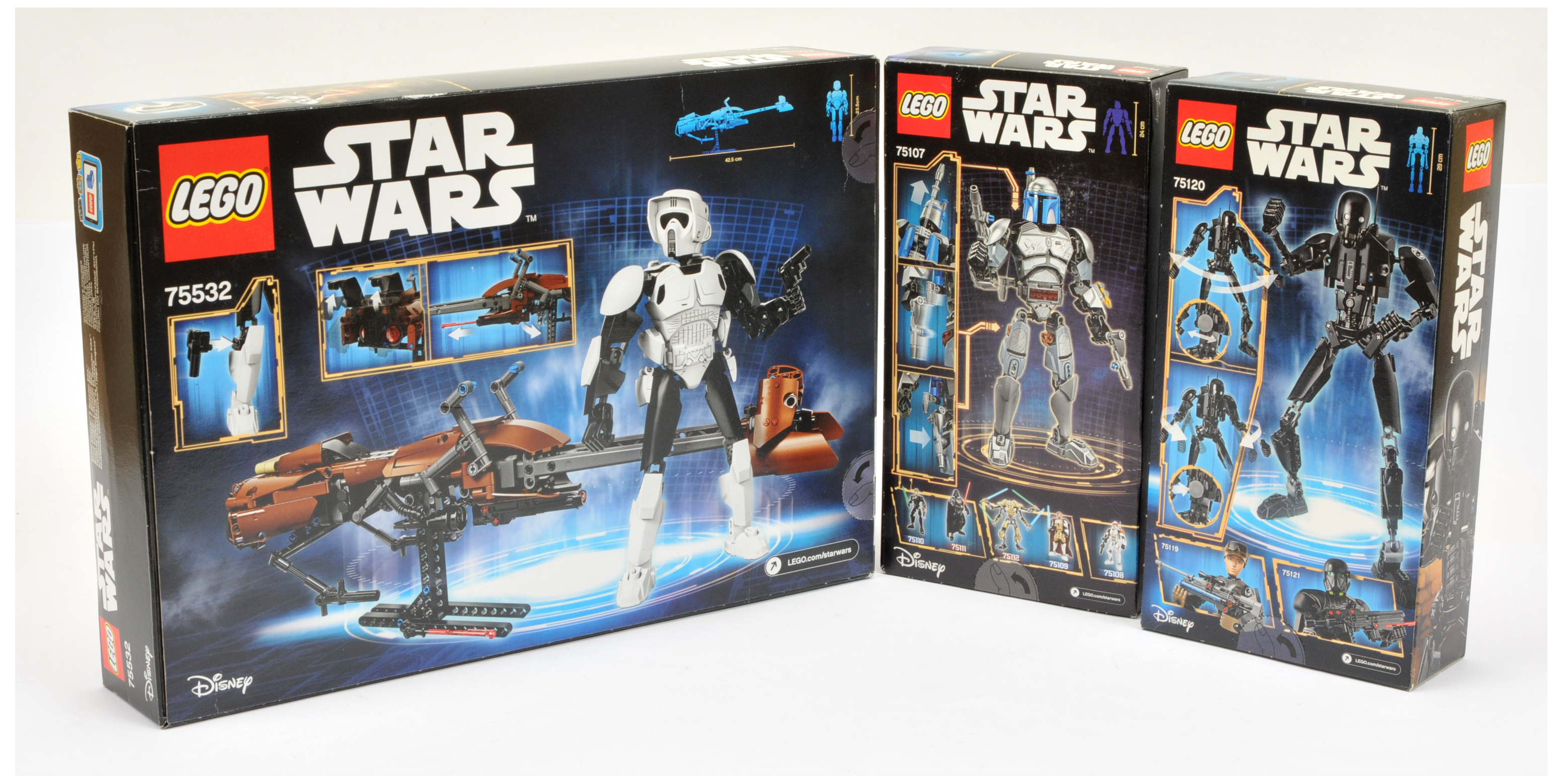 Lego Star Wars sets to include (1) 75532 Scout Trooper & Speeder Bike, (2) 75107 Jango Fett, (3) ... - Image 2 of 2