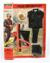 Palitoy vintage Action Man Police Motorcyclist outfit, comprising jacket, breeches, scarf, fluore...