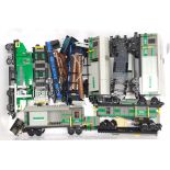 Lego Railway a mixed group of items including green and black Cargo Locomotives & similar rolling...