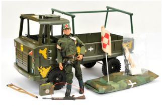 Action Man Vintage pair includes (1) loose Palitoy flock head figure dressed as Medic - not check...