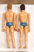 Palitoy Action Man vintage pair of dynamic eagle-eyed figures/loose/undressed, generally Good Plu...