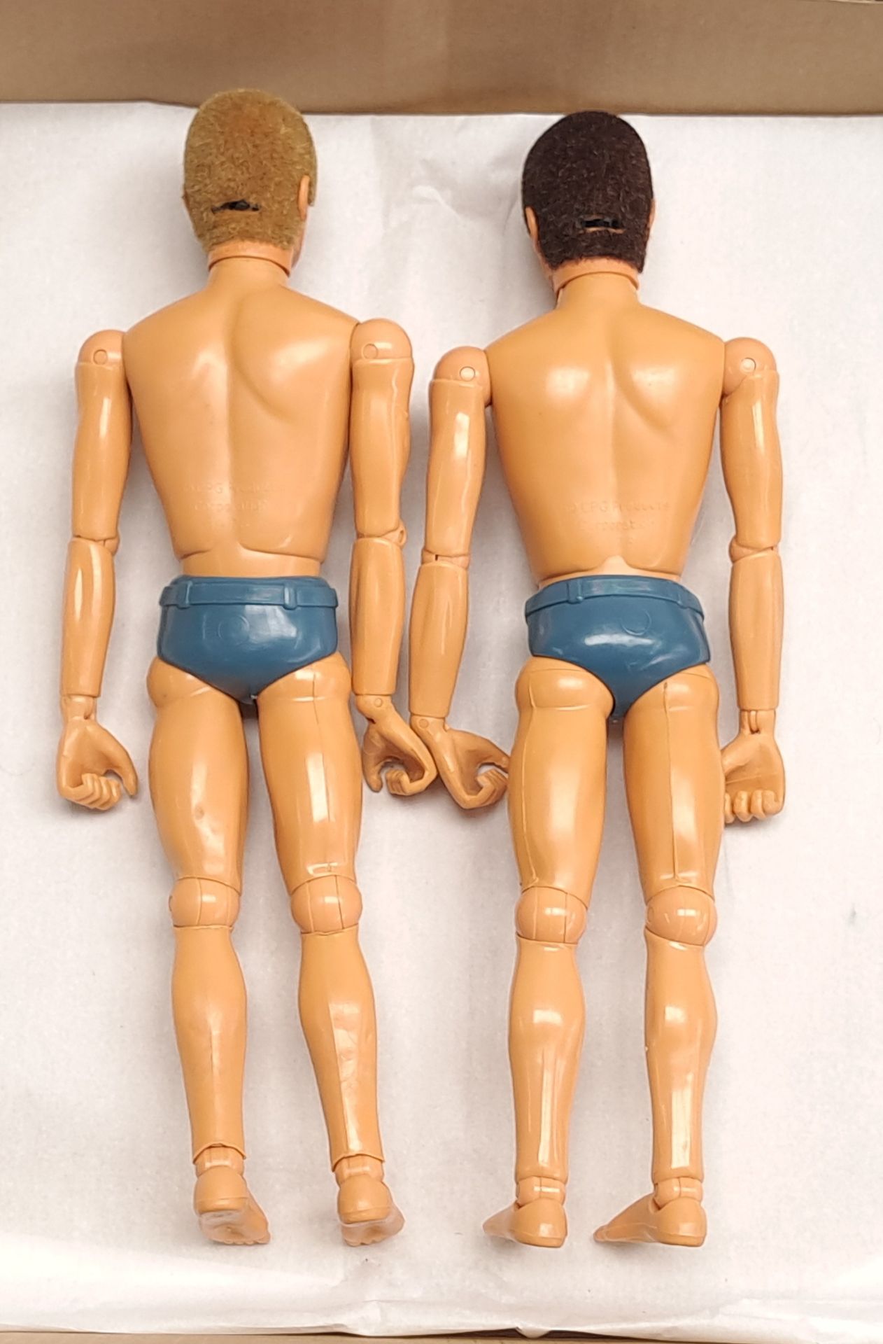 Palitoy Action Man vintage pair of dynamic eagle-eyed figures/loose/undressed, generally Good Plu...