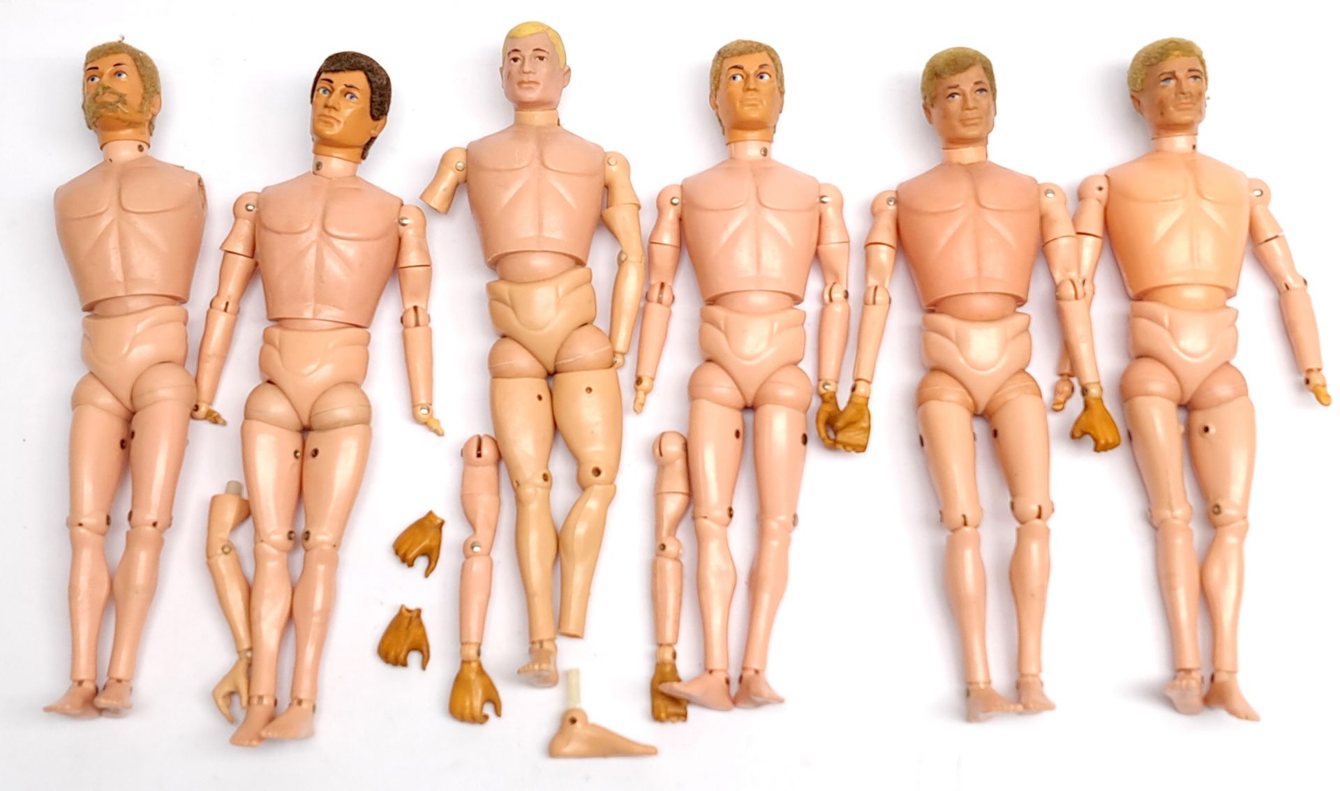 Palitoy Action Man vintage figures/loose/undressed, a group which appear to be generally Fair to ...
