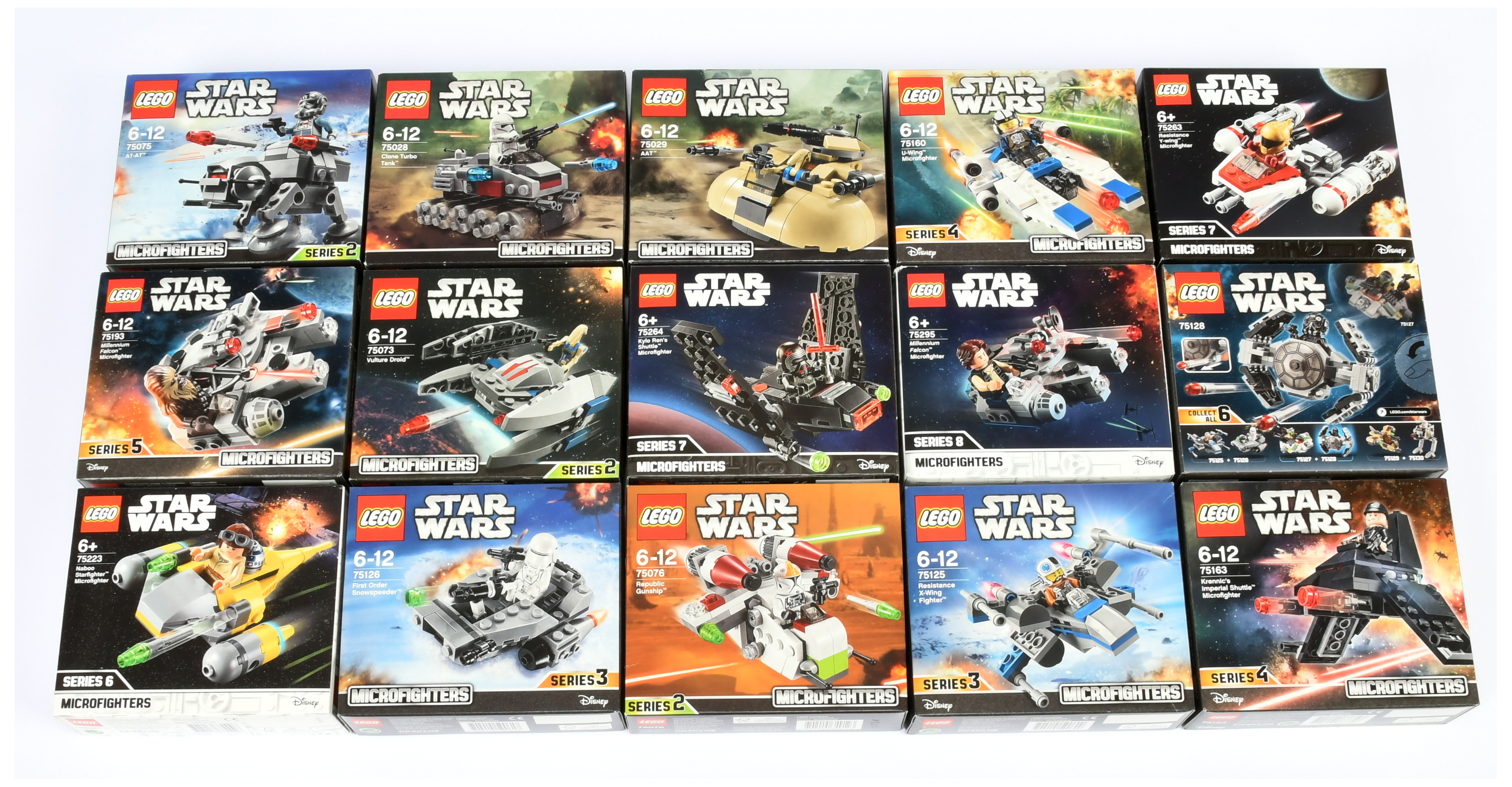 Lego Star Wars Microfighters Group to include 75075 AT-AT; 75128 Tie Advanced Prototype; 75223 Na...