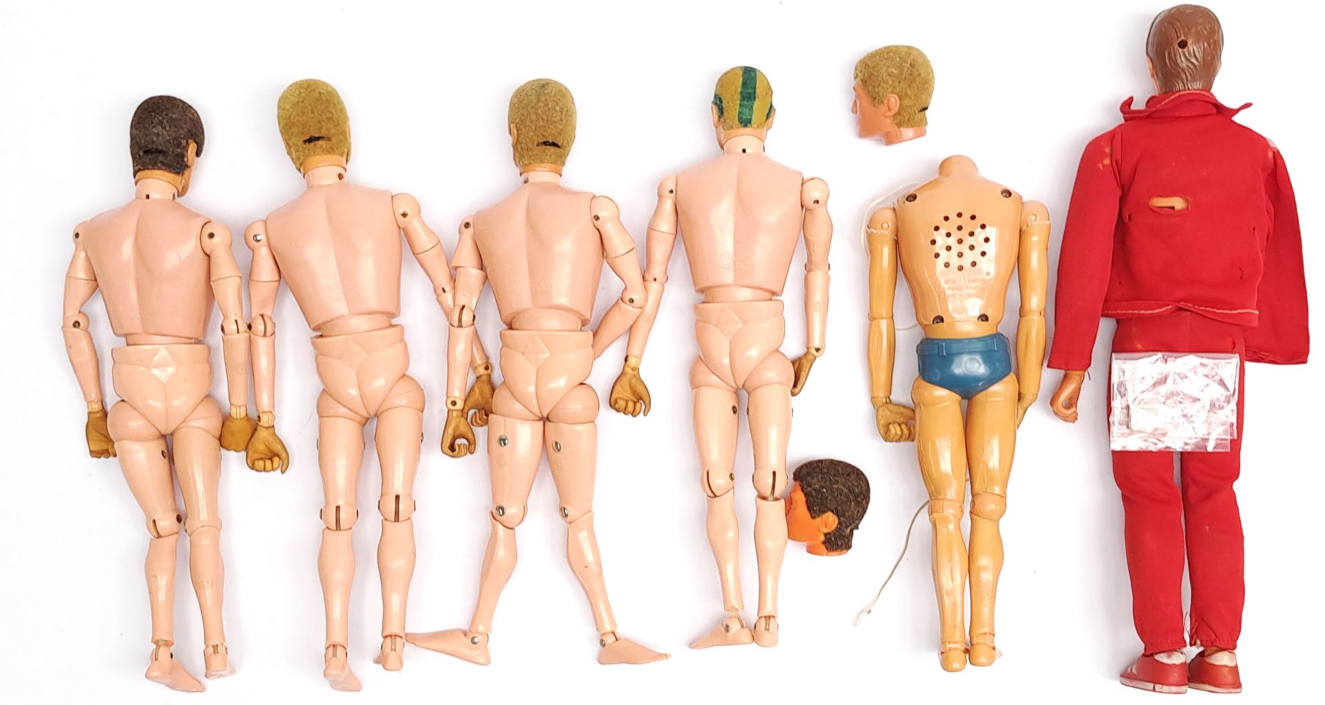 Palitoy Action Man vintage flock head figures/loose/undressed, a group which appear to be general... - Image 2 of 2