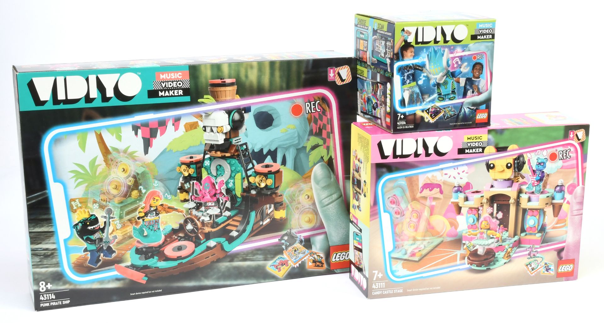 Lego Vidiyo sets x 3 includes 43104 Alien DJ Beatbox, 43111 Candy Castle Stage, 43114 Punk Pirate...