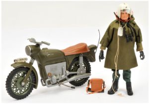 Action Man Vintage pair includes (1) loose Palitoy flock head figure dressed as motorcycle rider ...