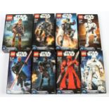 Lego Star Wars Buildable Figures x 8, includes 75114 First Order Stormtrooper, 75530 Chewbacca, 7...