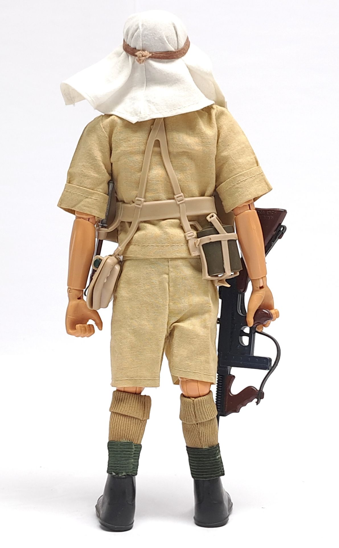 Palitoy Vintage Action Man Long Range Desert Group, blonde flock hair and beard, blue pants, eagl... - Image 2 of 2